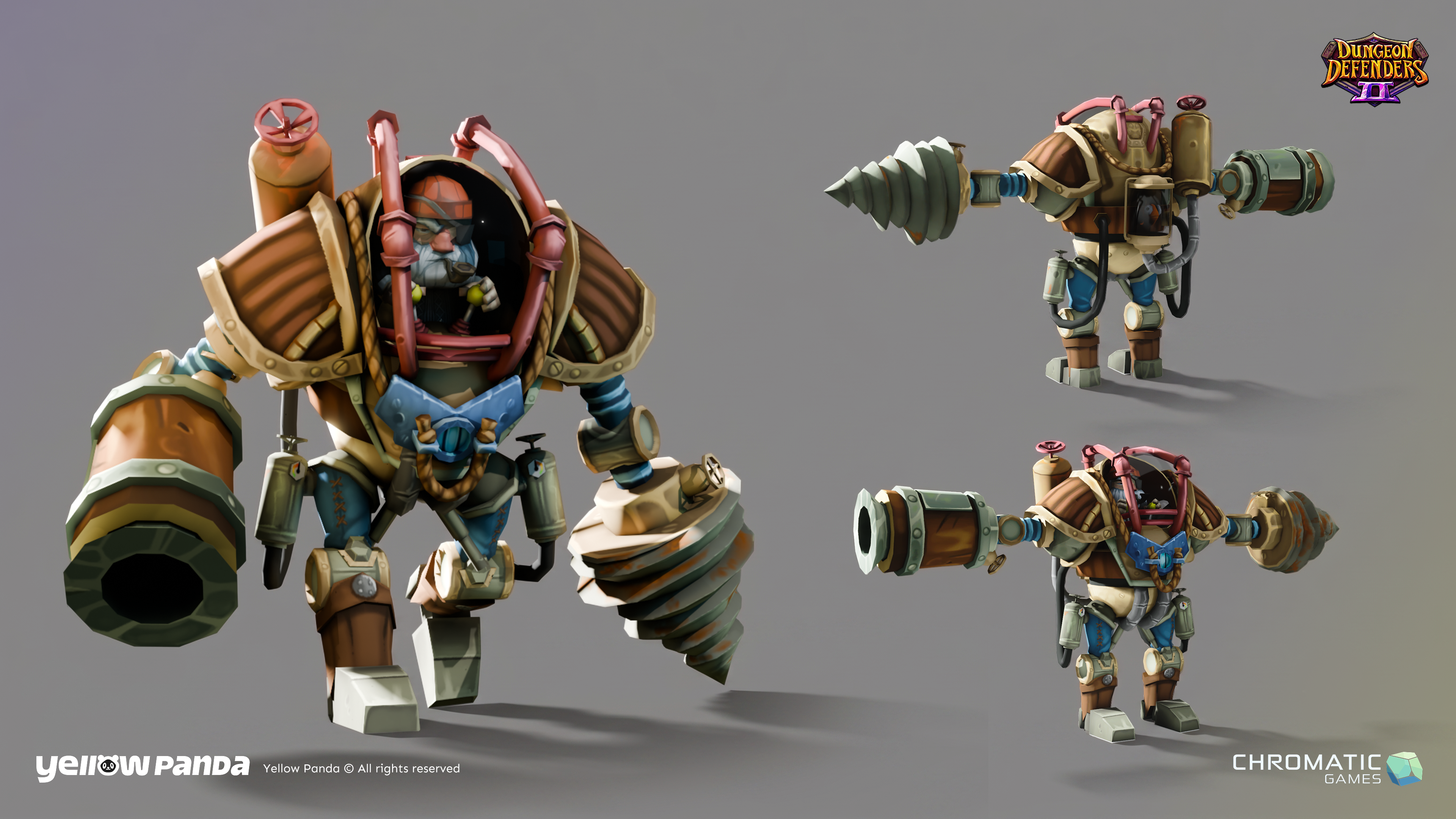 Dungeon Defenders 2 Engineer Diver Skin 3D Model Hero Image