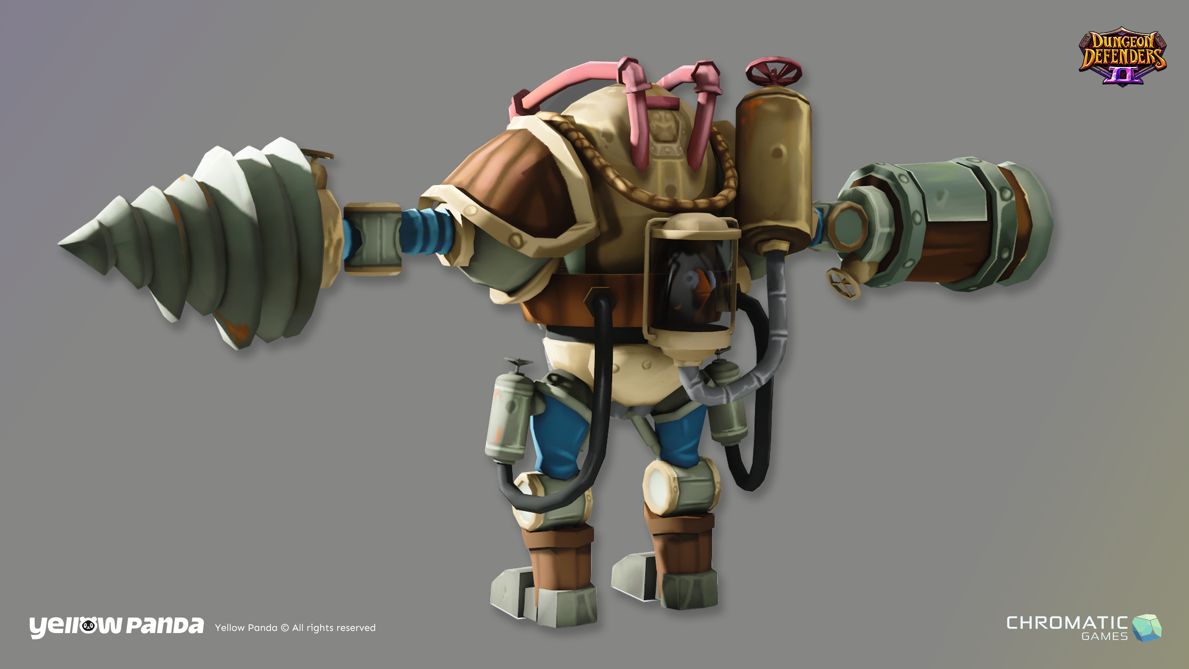 Dungeon Defenders 2 Engineer Diver Skin 3D Model detail 3