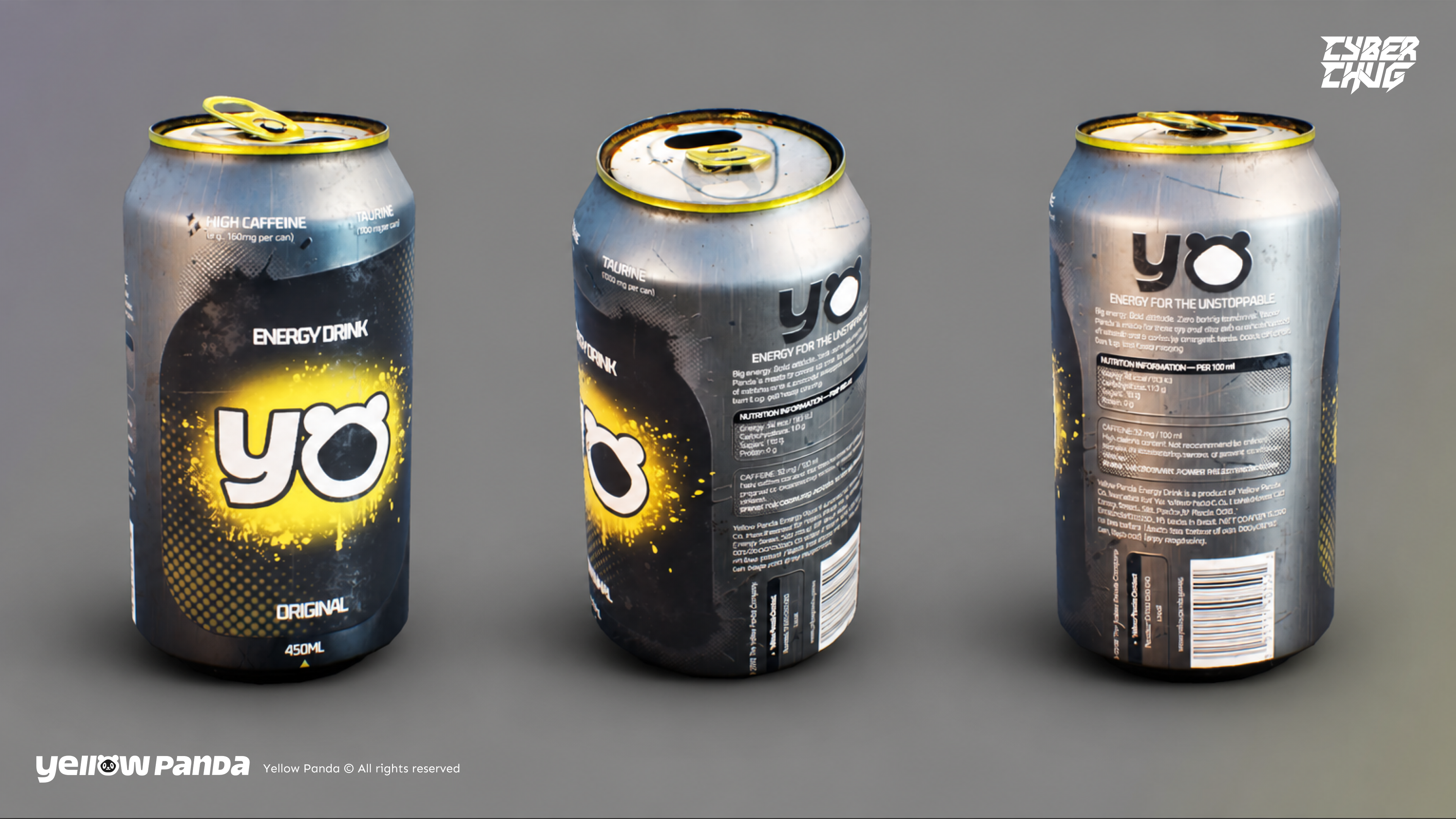 3D Cyber Chug Can Prop Render