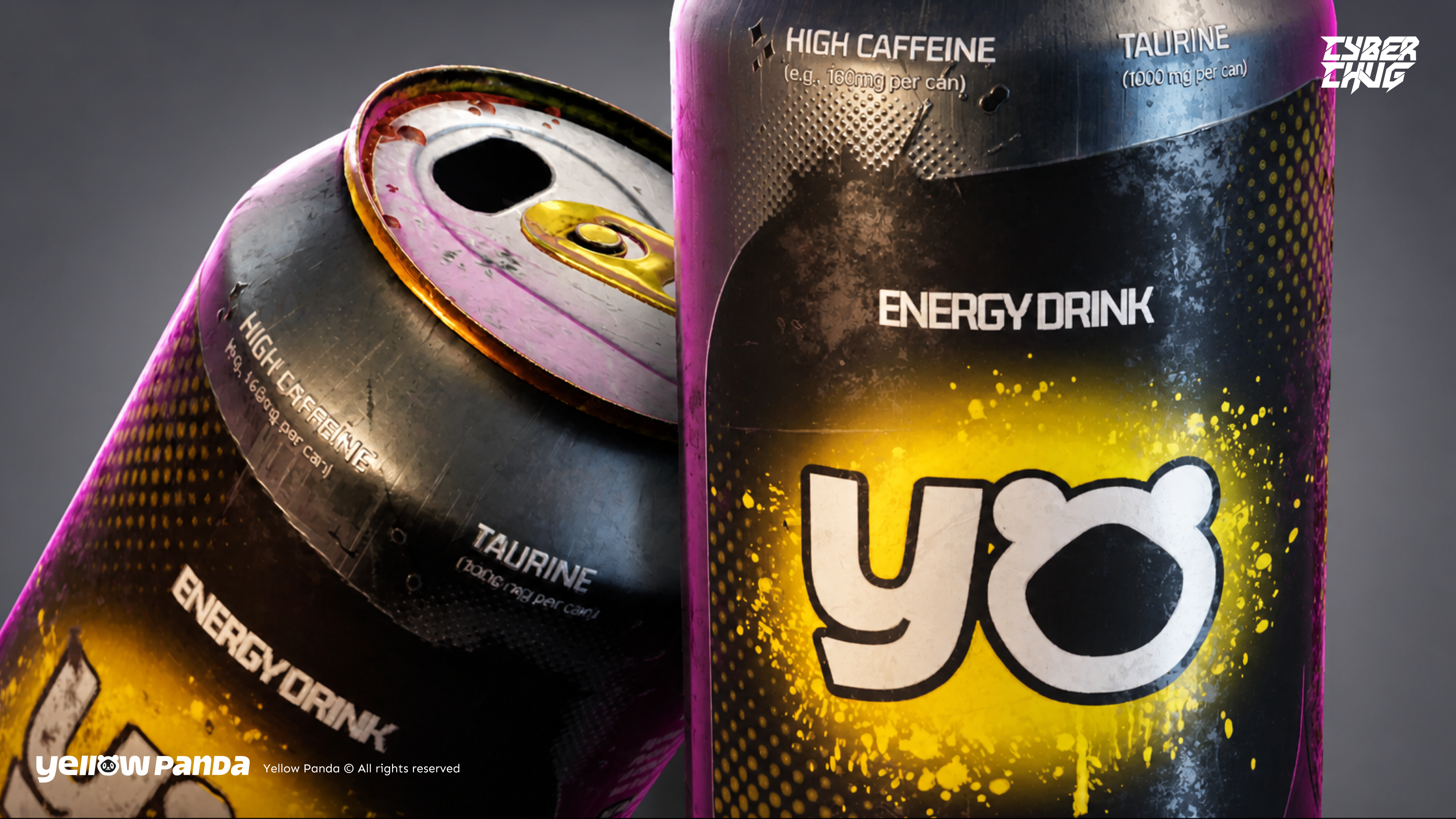 3D Cyber Chug Can Prop Render