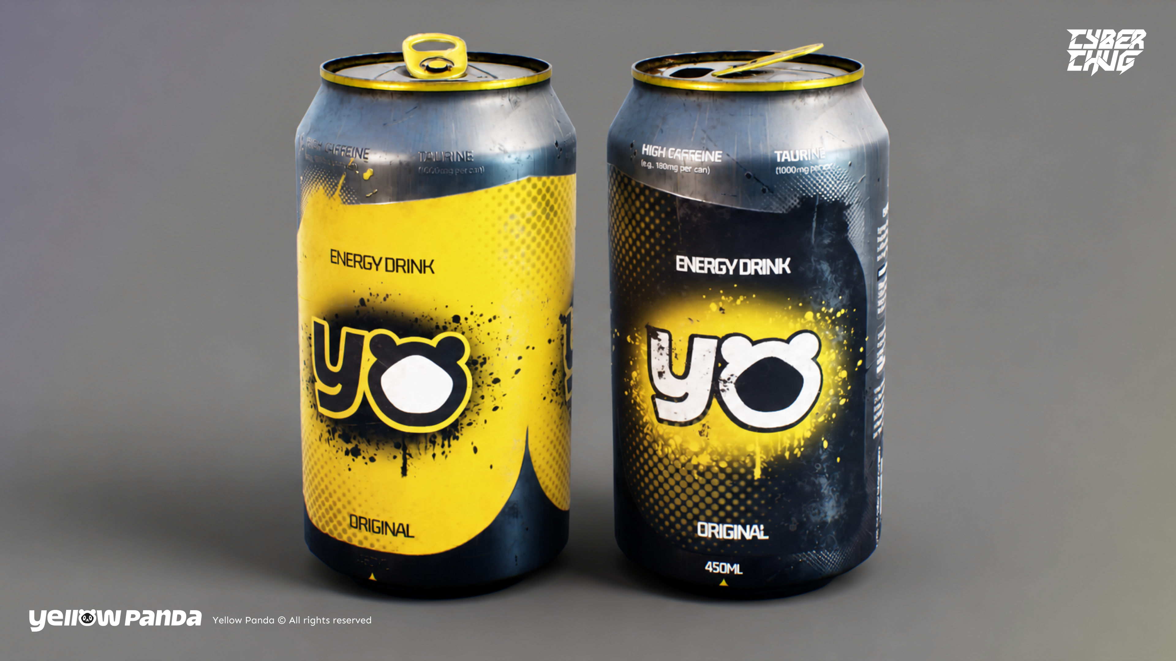 3D Cyber Chug Can Prop Render