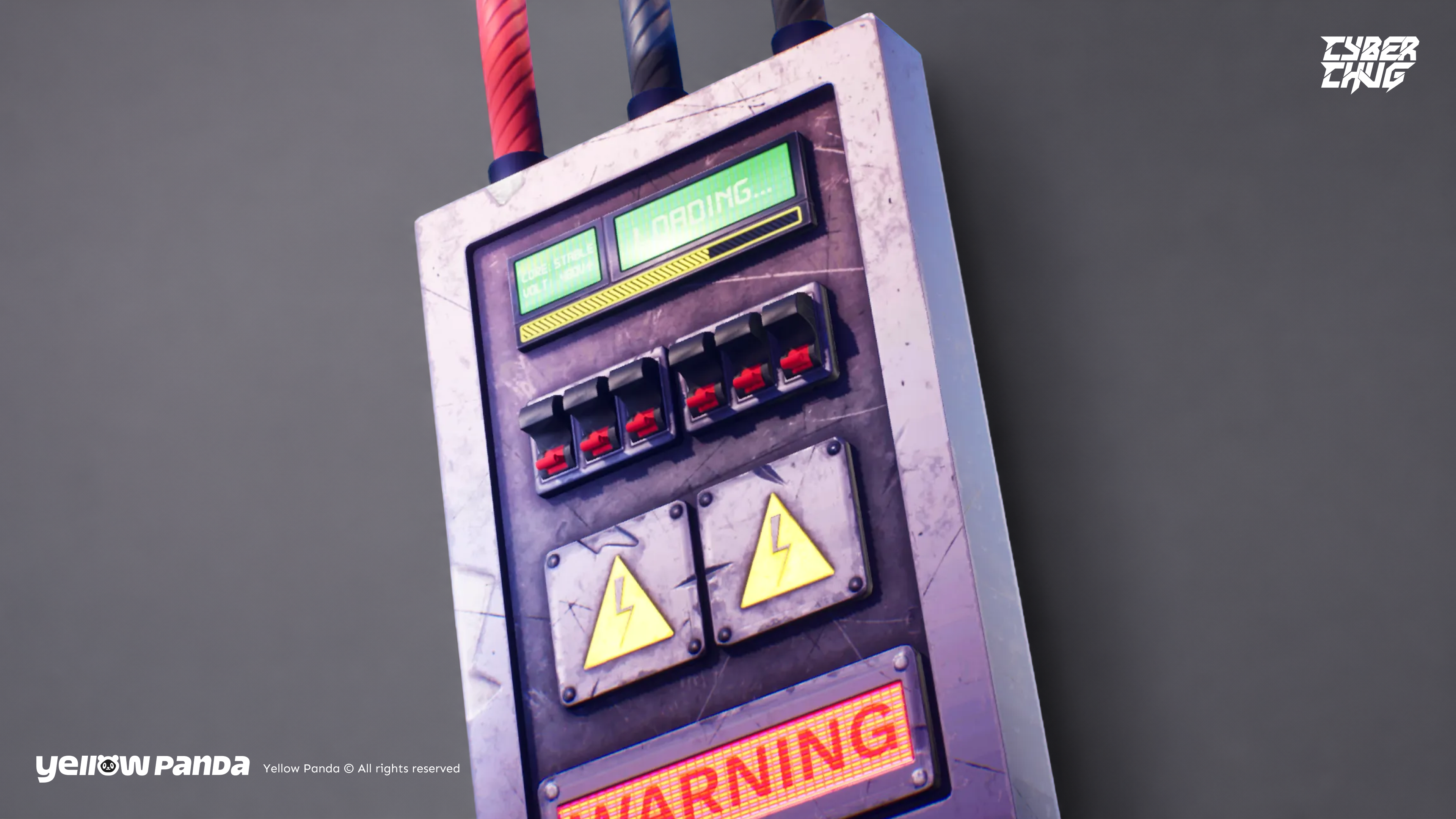 3D Cyber Chug Power Panel Render