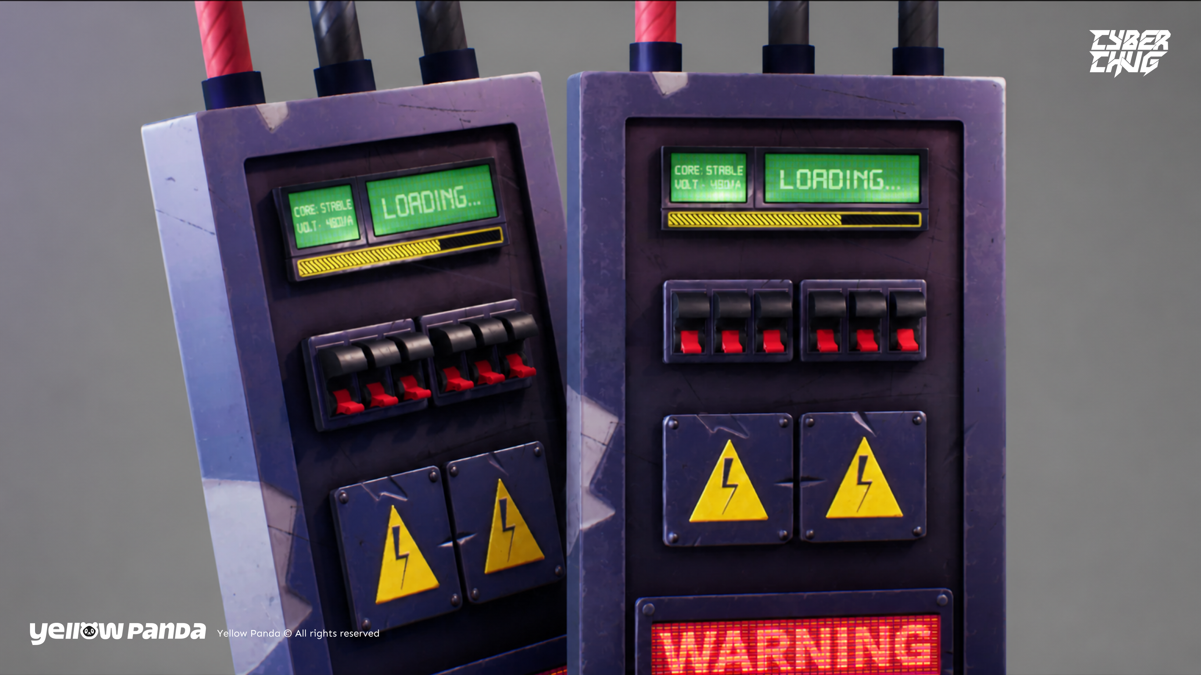 3D Cyber Chug Power Panel Render
